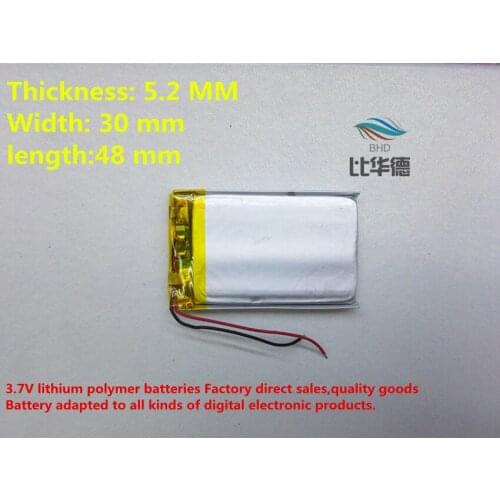 2pieces/lot)523048 800mah lithium- polymer battery quality goods quality of CE FCC ROHS certification authority