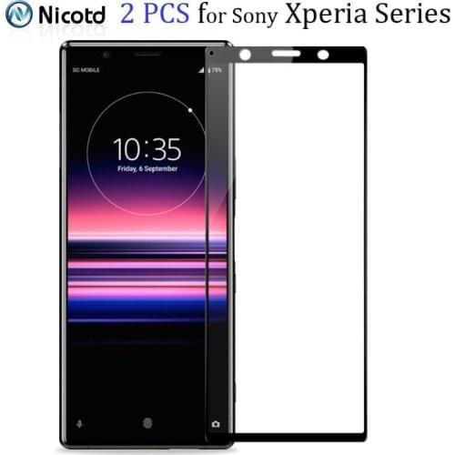 2pcs/lot Protective Tempered Glass For Sony Xperia 5 10 10 Plus Screen Protector For Sony Xperia L3 Full Glass For Sony Xperia 1