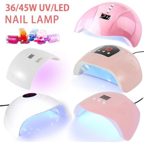 2021 NEW Portable 54W Pink Nail Dryer Machine UV LED Lamp 30/60/90s Timer USB Cable Home Use Gel Varnish Dryer LED Nail LampTool