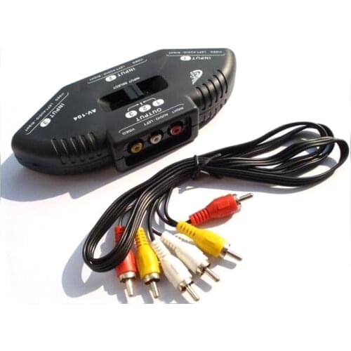 3 in 1 out RCA Composite AV Cable Switcher Audio Video AV RCA Switch Splitter Selector for STB TV DVD Player XBOX PS2