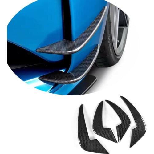 4PCS Real Carbon Fiber Car Front Bumper Lip Splitter Air Vent Fins Trim Spoiler Body Fit For BMW 2-Series M2 M2C F87 2016-2019