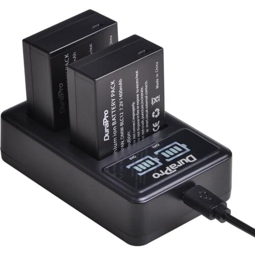 DMW-BLC12 DMW BLC12 BLC12E BLC12PP Camera Battery + LED Dual Charger for Panasonic Lumix DMC-G85,FZ200,FZ1000,G5,G6,G7,GH2,GX8