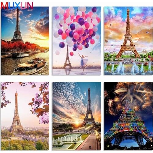 Full 5D Diy Diamond Painting Paris Tower Diamond Embroidery Landscape Picture Of Rhinestone Mosaic Bead Work Home Decor Jq736
