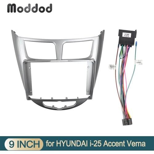 Double Din Car Radio Fascias 9 inch for Hyundai Verna i-25 2010-2017 Solaris Accent Dashboard Installation Trim Kit Frame Bezel