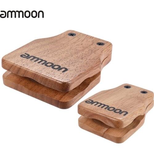 Ammoon 2pcs Cajon Box Drum Large & Medium Companion Accessory Castanets for Hand Percussion Instruments