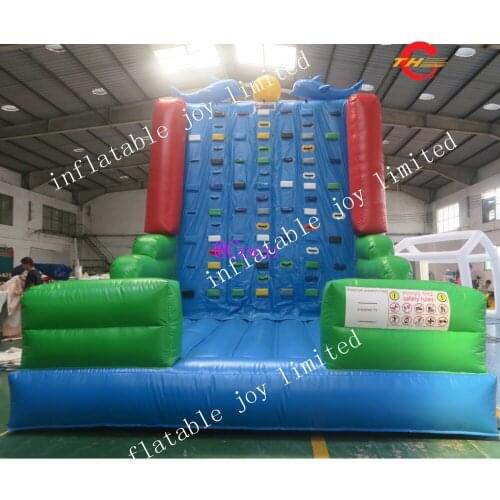 Free air shipping to door!5x4x5m good quality dolphin theme inflatable rock climbing wall, moving climbing wall sport game