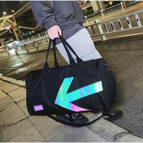 New Men Women Large Capacity Travel Handbag Fitness Training Shoulder Bag Outdoor Sport Reflective Gym Bag Durable Duffle XA608F