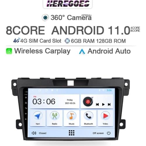 Octa-Core 9inch 2Din Android 10 Car Radio For 2007 2008 2009 2010 2011-2014 MAZDA CX-7 cx7 cx 7 Multimedia Video Player GPS Navi