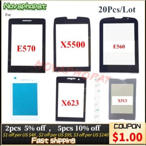Novaphopat Black Screen For PHILIPS Xenium X5500 / X623 / E570 / E560 Glass lens Panel ( NOT Touch LCD Digitizer ) 20pcs/lot