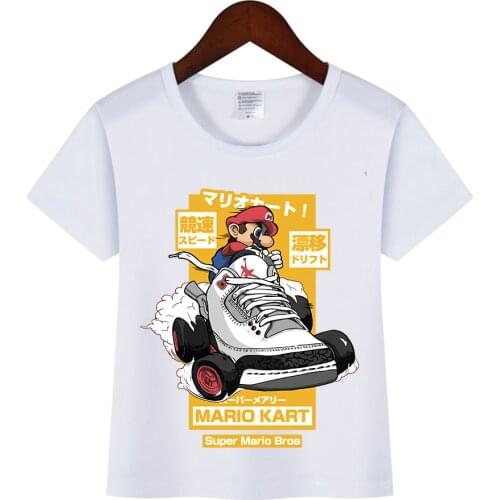 Super Mario Kids T Shirt Boys Girls Birthday Tshirt Mario Bros Anime Cartoon Clothing Tops Tees Child Baby T-shrt Funny Clothes