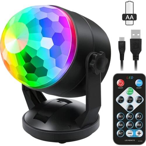 Battery/USB Power Disco Ball Party Lights Sound Activated Atmosphere Strobe Stage Light For Birthday Dance Birthday Xmas Wedding