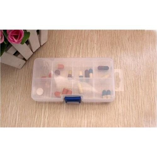 By ems or dhl 500pcs 8 Slots Plastic Pill Box Medicine Case For Healthy Care Empty Drugs Box