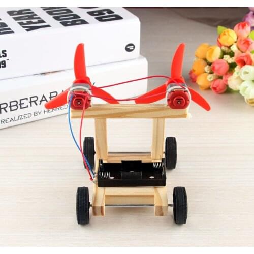 Two-wing wind racing puzzle technology DIY hand-assembled small fabrication material package children puzzle toy
