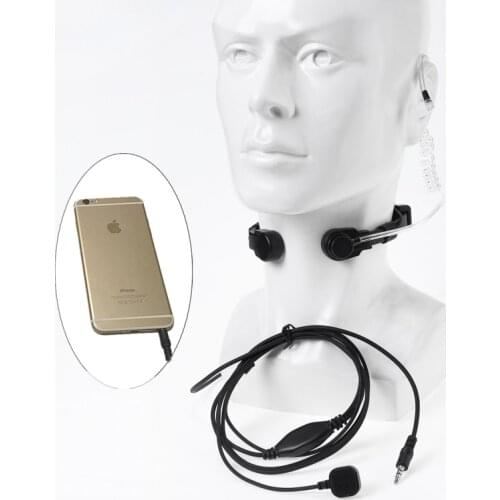 Flexible Throat Mic jack 3.5mm Microphone Covert Acoustic Tube Earpiece For Iphone6 Plus Huawei LG moblie phone
