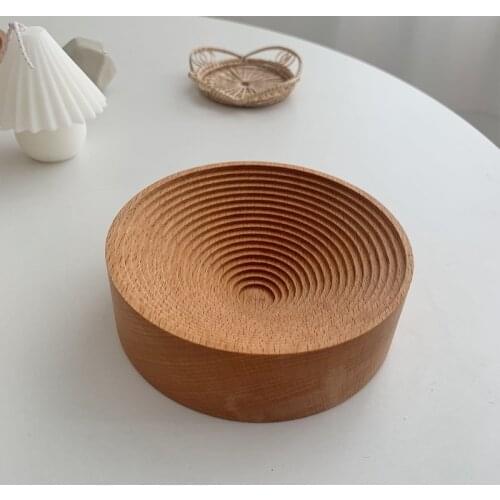 Creative Breadboard Tray Round/Diamond/Square Wooden Bread Plate Dessert Decor 37MF