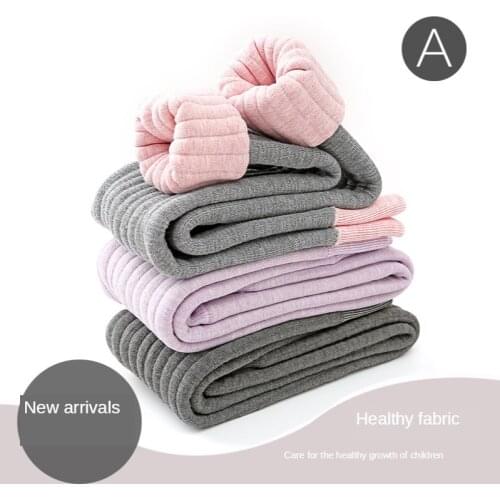 Childrens autumn and winter models high-elastic cashmere warm pants for boys and girls plus velvet thick high waist leggings
