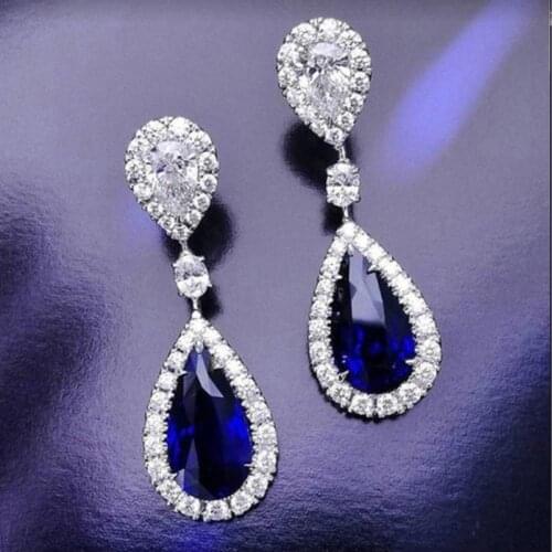 Fashion Round Teardrop Rhinestone Dangle Earrings Bridal Party Jewelry Gift trendy