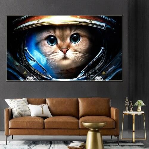 Cat Astronaut Wall Posters And Prints Cute Space Animal Decorative Pictures Modern Wall Art Paintings For Living Room Home