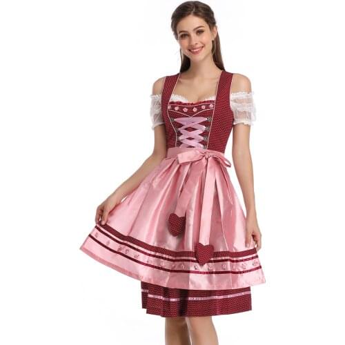 [ Germany Size ] Kojooin Womens Traditional German Dirndl Dress for Bavarian Oktoberfest Party Festival Halloween Carnival