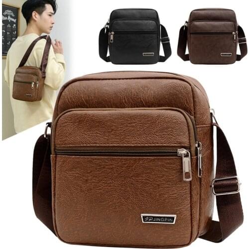 2021 New Korean version PU Leather Shoulder Bag for Man Handbag and Purse Male Large Capacity Cluth Crossbody bags Men Pocket
