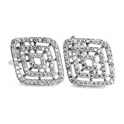 New Style Fashion 925 Sterling Silver Geometry Swing Confused Love Clear CZ Earrings for Women Fashion Jewelry