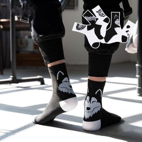 Original Creative Cartoon Animal Socks Men Women Japanese Trend Hip-Hop Happy Funny Couple Skateboard Cotton New Year Socks 2021