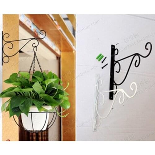 Flower Pot Shelf Stand Holder Garden Wall Light Iron Hanging Flower Plant Pot Bracket Hook Shelf Hanger Household Door Decor