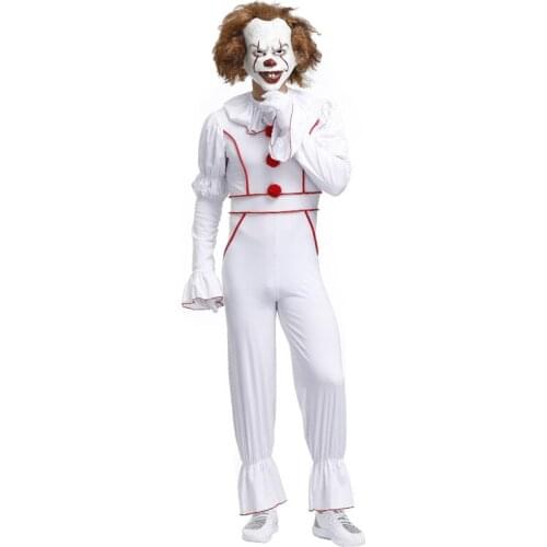 Character Joker Pennywise Cosplay Costume Clown Halloween Costumes Circus Role play party Clothing Men