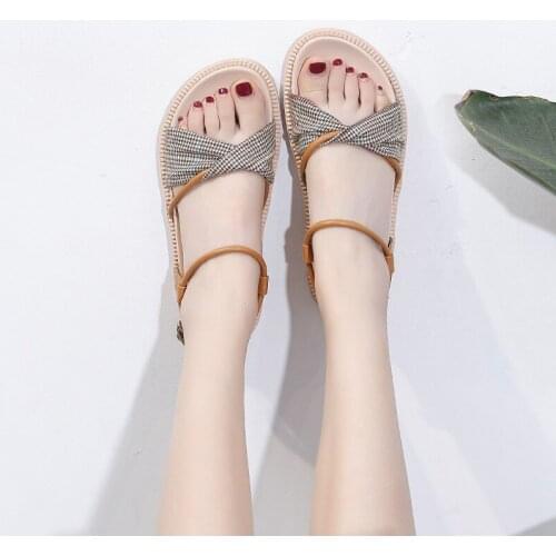 New Summer New Sandals Womens Platform Trifle Student Simple Open Toe Roman Shoes Large Size 41-43