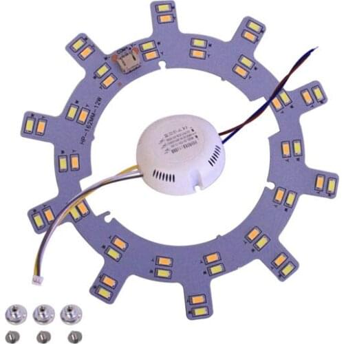 LED Ceiling Light DIY Replacement Magnet Board PCB SMD5730 Double color White/Warm white 110-240V Panel Light LED Tube + Drive