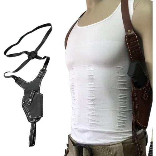 Tactical Shoulder Holster Genuine Leather Right Hand Gun Holster Concealed Pistol Gun Carry Case Shooting Hunting Accessories