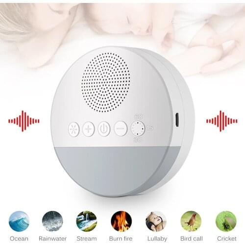 USB Rechargeable Night Light White Noise Sleeping Machine Relaxation For Kids & Adults Sleep Well Breathing Mode