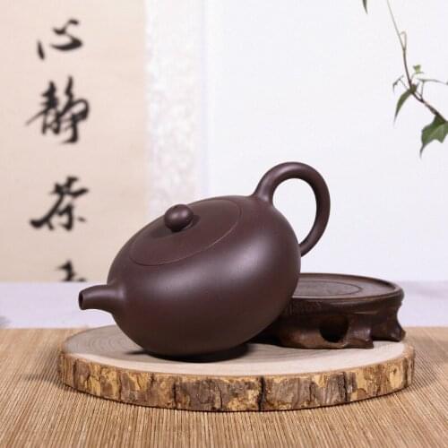 Yixing recommended pure manual purple clay ball hole xi shi pot suit household teapot kung fu tea set lettering