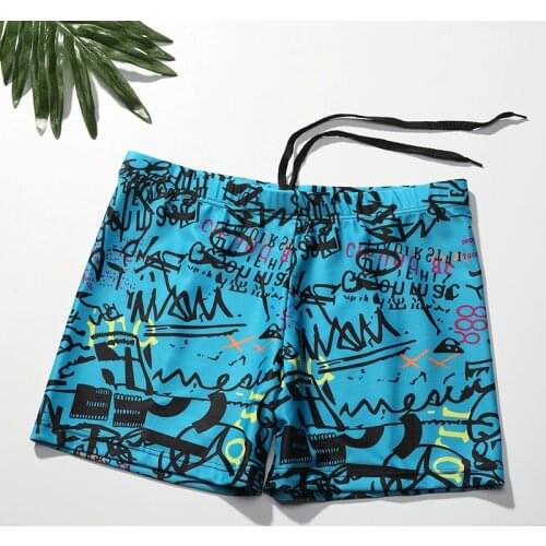 YUKE New Men Swim Suit Waterproof Square Leg Elastic Swimwear Surfing Beach Swimming Trunks Short Brief Summer