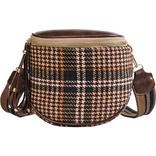 Womens Fashion Small Messenger Bags Lady Shouder Bag Bucket Bags Crossbody Tote Bag Females Handbag Semicircle Saddle