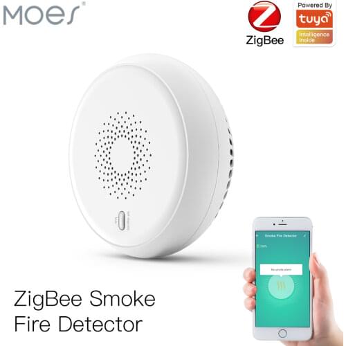 Zigbee Smart Smoke Fire Alarm Sensor Detector Home Security System Battery-powered Alarm Wireless Smart Life Tuya App Control