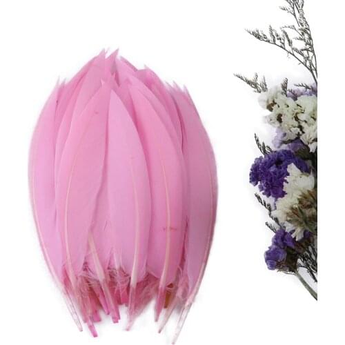 Fearafts 50Pcs 10-15Cm Dark Pink Goose Feathers Decoration Accessories For Carnival Party Natural Feather DIY Home Deco Crafts