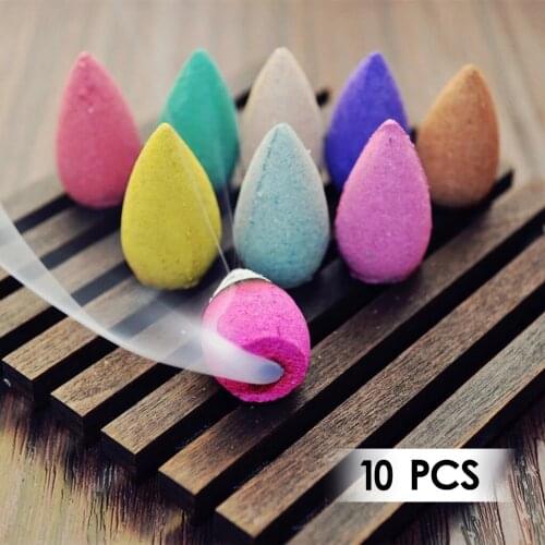 10 Pieces Natural Reflux Tower Incense Household Backflow Incense Cones Fragrant Reflux Aromatherapy Cones Air Freshener