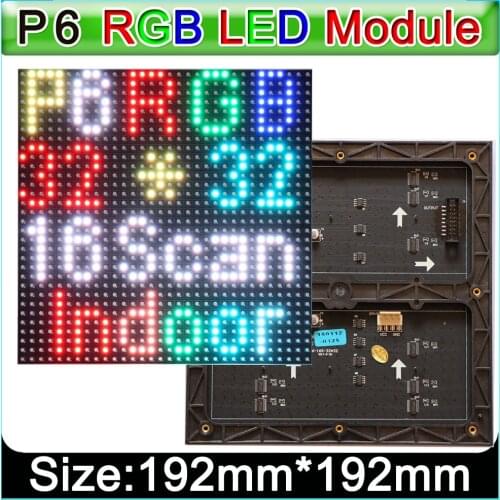 P6 RGB SMD 192mm*192mm 32*32pixels LED Display Module 1/16 scan drive indoor Full color display screen panel,P6 *** board