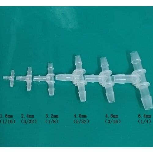 2pcs 1/16'' 1/8'' 3/32'' 5/32'' 3/16'' 1/4'' three way Hose Barb straight Connect Male/Female Fittings