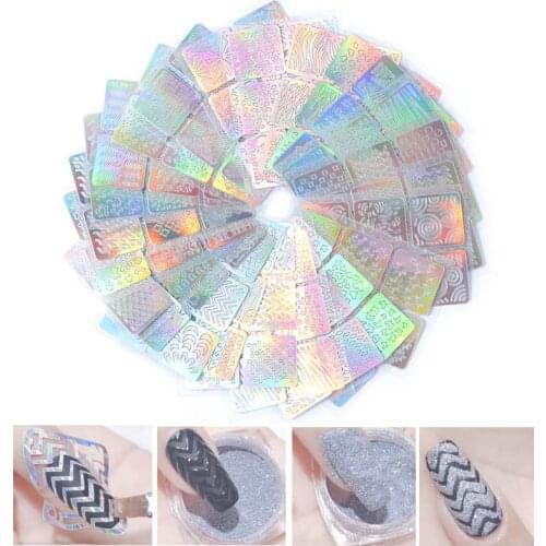 24pcs mixed Hollow Nail Sticker Self-adhesive Irregular Grid Stencil Nail Art Transfer Stickers Manicure Accessory tool