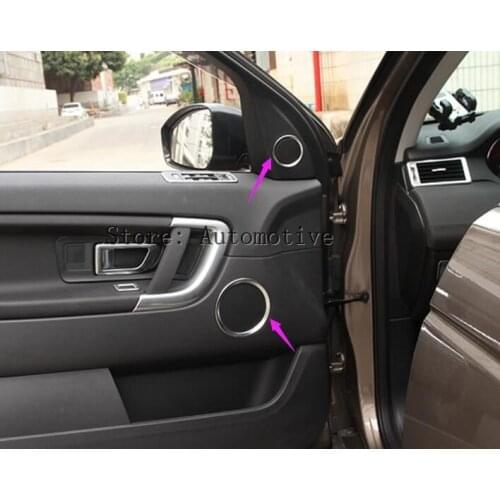 6PCS ABS Chrome Matte Car Inner Door Side Stereo and Speaker Loudspeaker Cover Trim For Land Rover Discovery Sport 2015 2016
