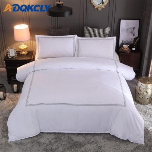 ADQKCLY Hot Selling Hotel Bedding 3pcs Duvet Cover Set Soft Microfiber Fabric Bed Linen Set Duvet Cover Set US Queen King Size