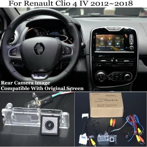 Lyudmila Car Backup Camera With 24Pin Adapter Cable For Renault Clio 4 IV 2012~2018 Original Screen Compatible Rear View Camera