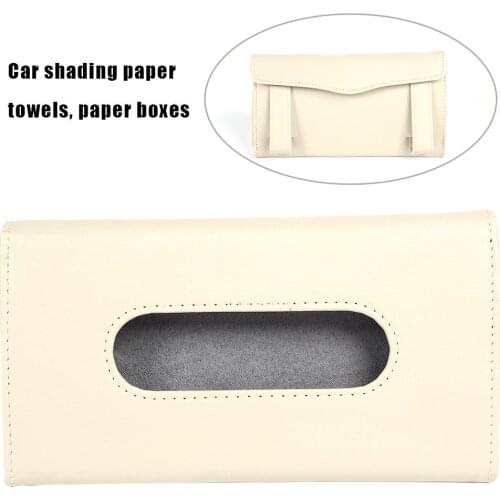 Car Sun Visor Tissue Box Holder High Quality Leather Environmentally Friendly Leather Paper Napkin Cover Auto Accessories