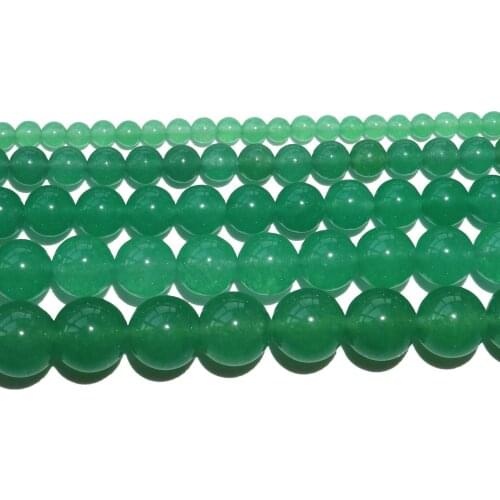 Wholesale Natural Stone Green Jades Loose Beads 4 6 8 10 12 MM Pick Size For Jewelry Making DIY Bracelet Necklace Material