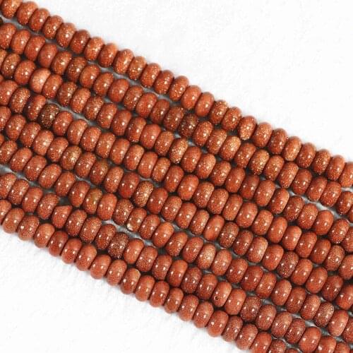 Natural Stone Gold-color Sandstone Rondelle Abacus Beads Diy Jewelry 5X8mm Loose Spacers Beads 15 Inches B164