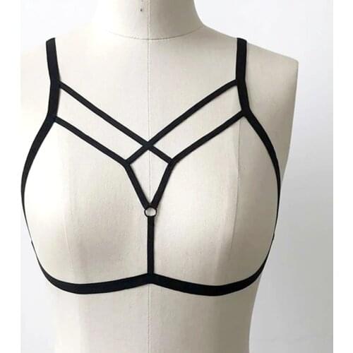 Womens Strappy Harness Hollow Out Cage Bra Erotic Cupless Lingerie Bra for Women Girls d88