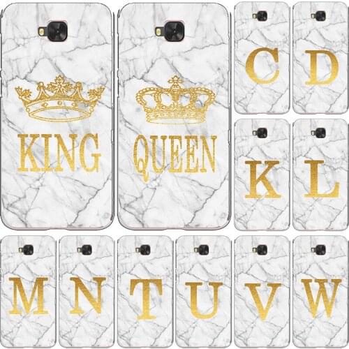 Phone Case for Asus Zenfone 4 Selfie ZD553KL ZB553KL X00LD White Marble Golden English Letter Fashion Name Back Cover Shell
