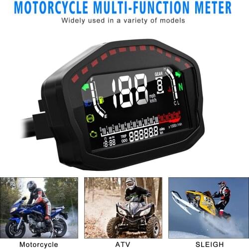 For 1,2,4 Cylinders Motorcycle Universal LED LCD Speedometer Digital Backlight Odometer For BMW Honda Ducati Kawasaki Yamaha